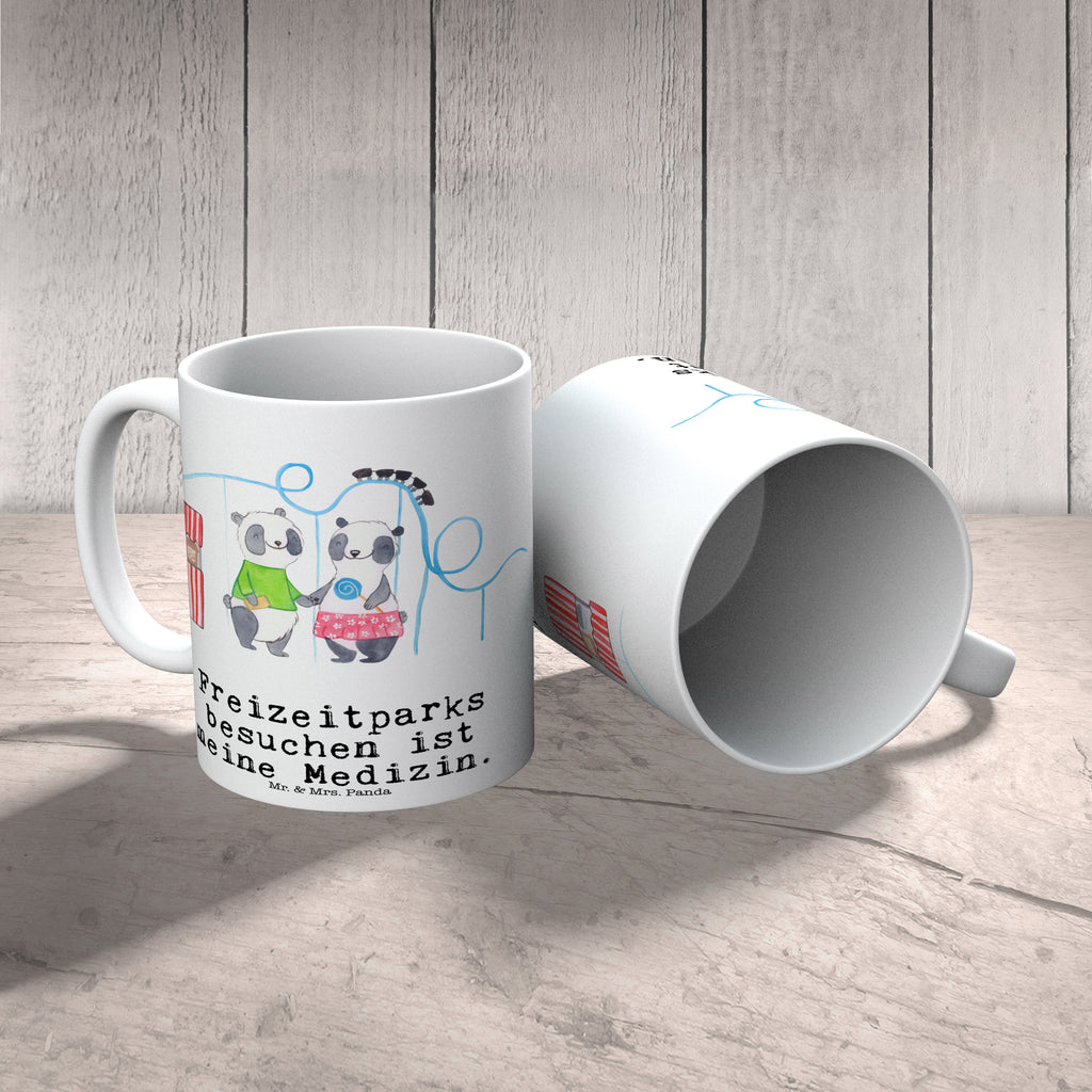 Tasse Pandas Freizeitpark besuchen Medizin Freizeitpark besuchen, Achterbahn fahren Becher, Kaffeetasse, Kaffeebecher, Tee, Frühstück, Büro  Geschenk, Sport, Sportart, Hobby, Schenken, Danke, Dankeschön, Auszeichnung, Gewinn, Sportler