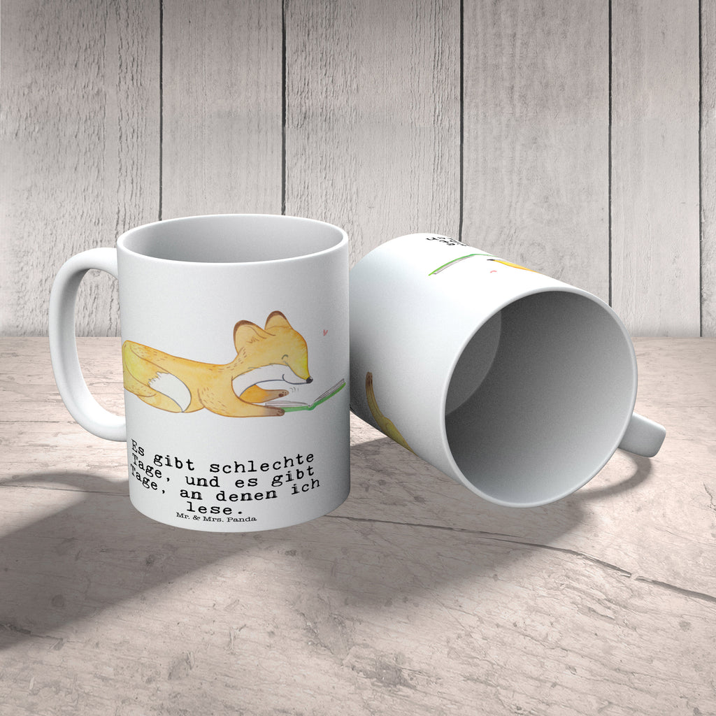 Tasse Fuchs Lesen Tage lesen, Bücher lesen, Bücherwurm Becher, Kaffeetasse, Kaffeebecher, Tee, Frühstück, Büro  Geschenk, Sport, Sportart, Hobby, Schenken, Danke, Dankeschön, Auszeichnung, Gewinn, Sportler