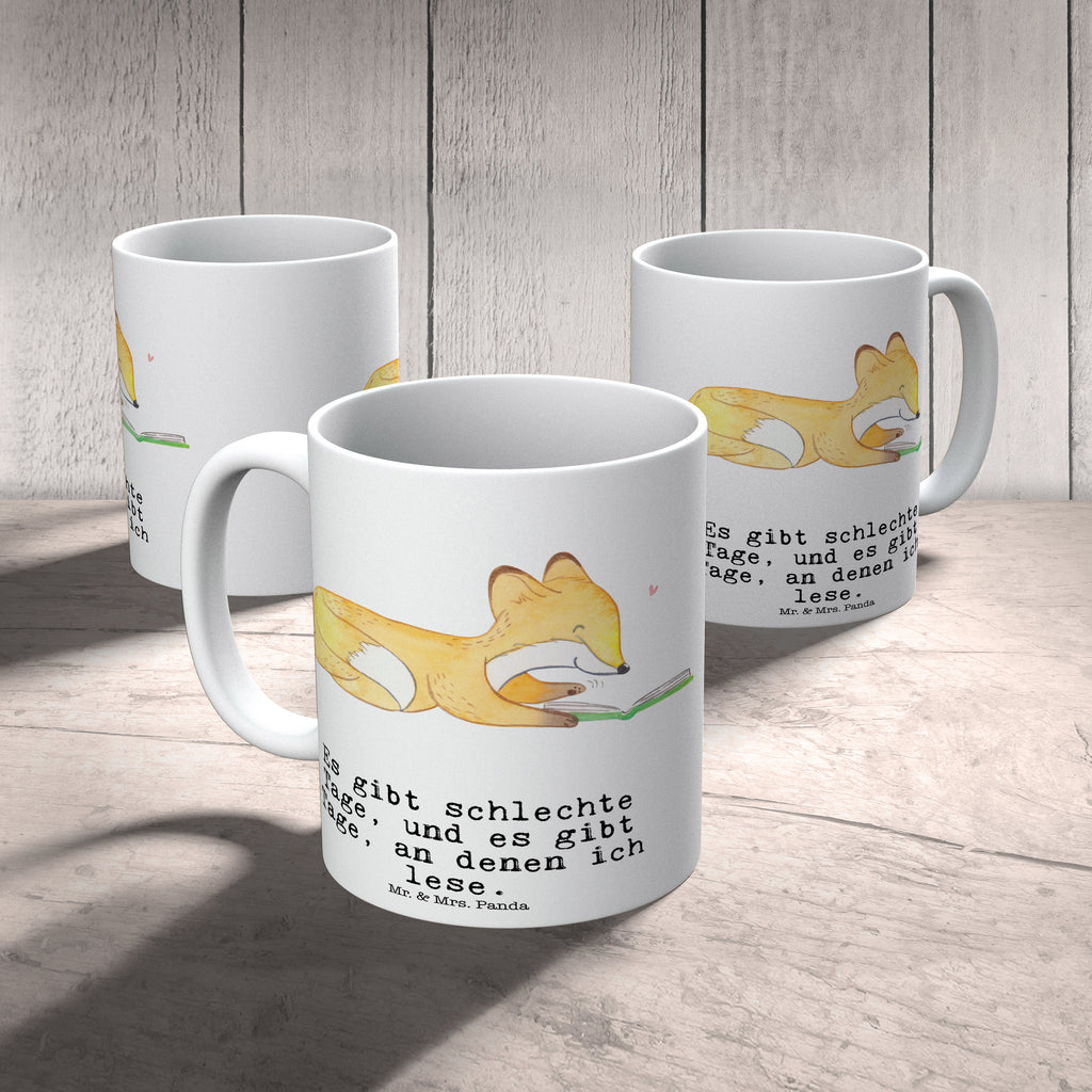 Tasse Fuchs Lesen Tage lesen, Bücher lesen, Bücherwurm Becher, Kaffeetasse, Kaffeebecher, Tee, Frühstück, Büro  Geschenk, Sport, Sportart, Hobby, Schenken, Danke, Dankeschön, Auszeichnung, Gewinn, Sportler