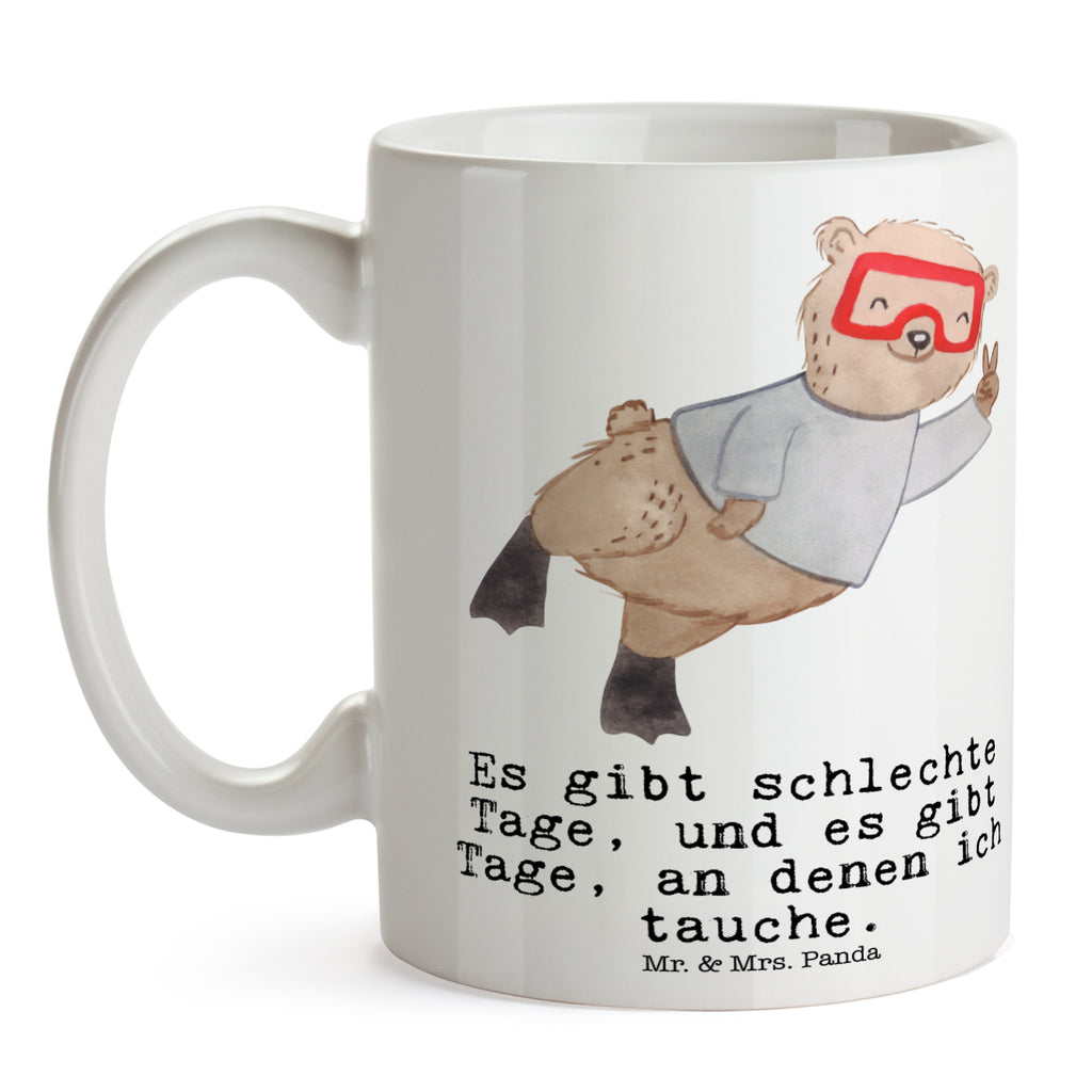 Tasse Bär Tauchen Tage Tauchen, schnorcheln, Tauchgang, Tauchschule, Diving, Dive Becher, Kaffeetasse, Kaffeebecher, Tee, Frühstück, Büro  Geschenk, Sport, Sportart, Hobby, Schenken, Danke, Dankeschön, Auszeichnung, Gewinn, Sportler