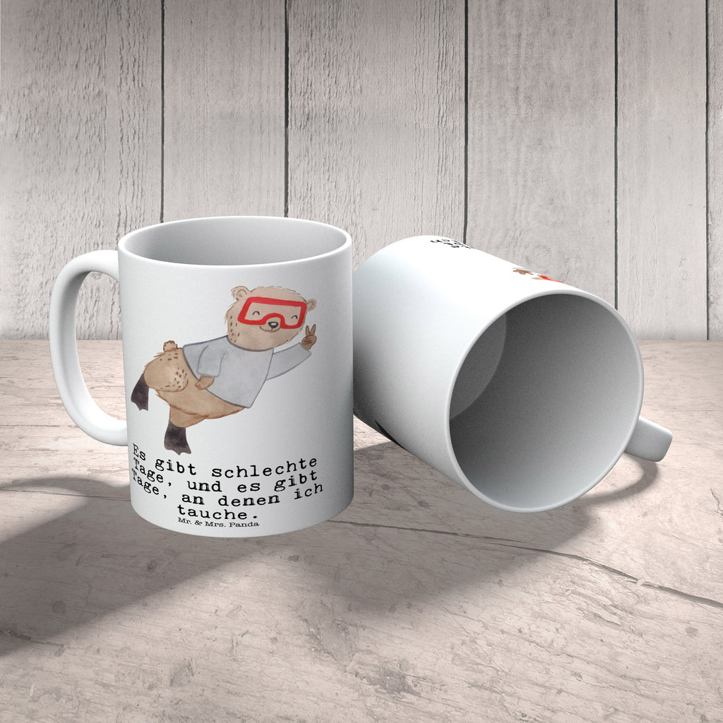 Tasse Bär Tauchen Tage Tauchen, schnorcheln, Tauchgang, Tauchschule, Diving, Dive Becher, Kaffeetasse, Kaffeebecher, Tee, Frühstück, Büro  Geschenk, Sport, Sportart, Hobby, Schenken, Danke, Dankeschön, Auszeichnung, Gewinn, Sportler