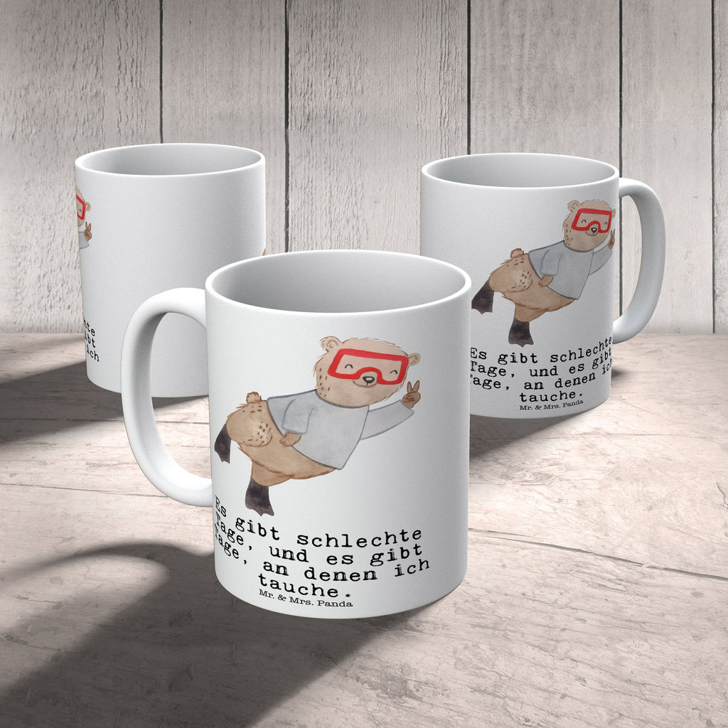 Tasse Bär Tauchen Tage Tauchen, schnorcheln, Tauchgang, Tauchschule, Diving, Dive Becher, Kaffeetasse, Kaffeebecher, Tee, Frühstück, Büro  Geschenk, Sport, Sportart, Hobby, Schenken, Danke, Dankeschön, Auszeichnung, Gewinn, Sportler