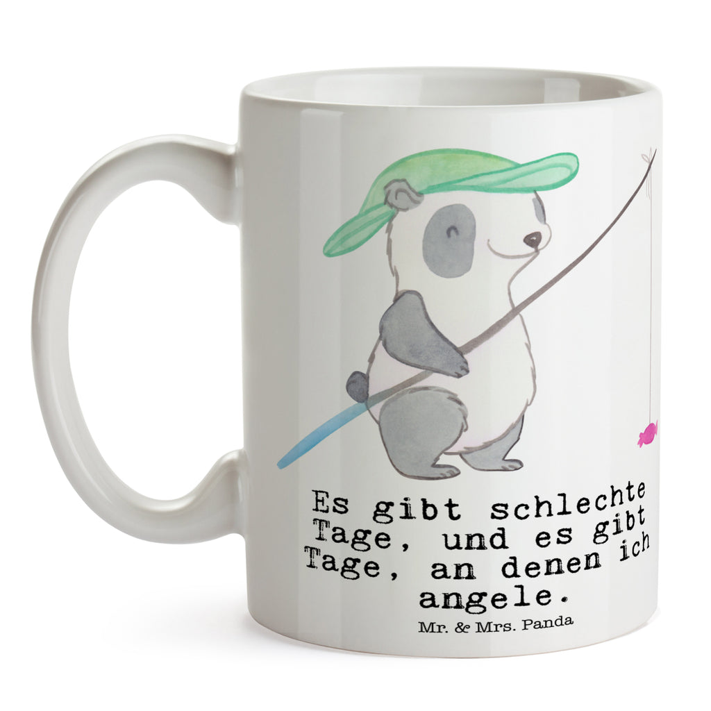 Tasse Panda Angeln Tage angeln, Angelsport, Angelverein, Angler, angeln gehen, Hobbyangler Becher, Kaffeetasse, Kaffeebecher, Tee, Frühstück, Büro  Geschenk, Sport, Sportart, Hobby, Schenken, Danke, Dankeschön, Auszeichnung, Gewinn, Sportler