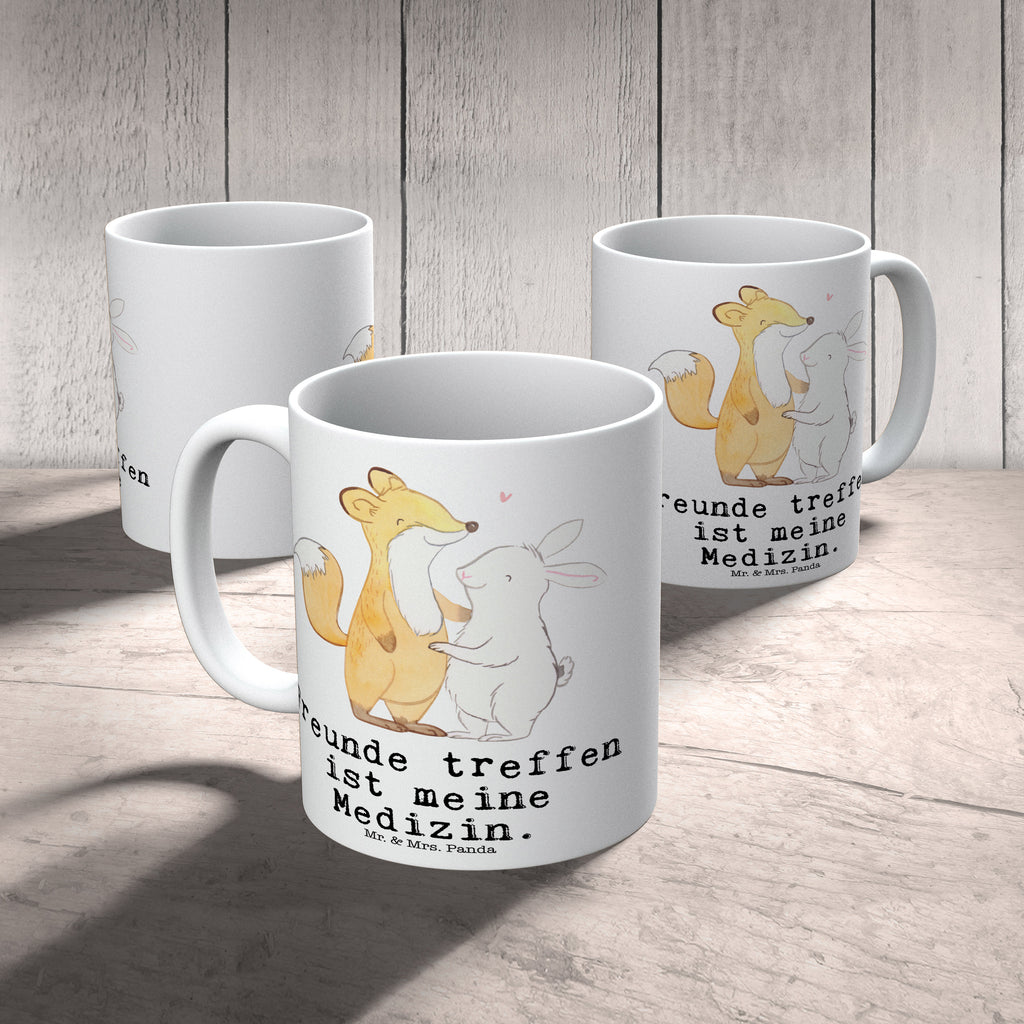 Tasse Fuchs Hase Freunde treffen Medizin Freunde treffen Becher, Kaffeetasse, Kaffeebecher, Tee, Frühstück, Büro  Geschenk, Sport, Sportart, Hobby, Schenken, Danke, Dankeschön, Auszeichnung, Gewinn, Sportler