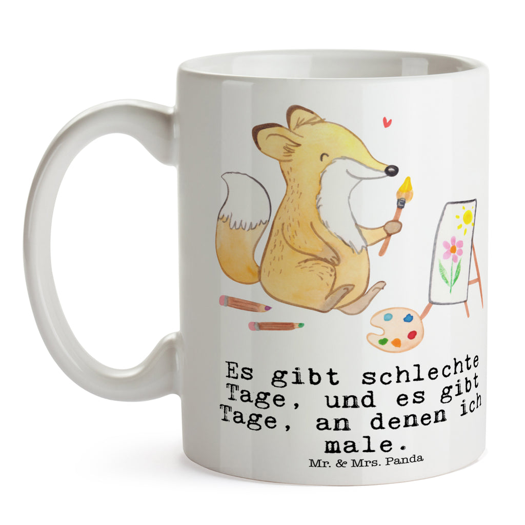 Tasse Fuchs  Malen Tage Malen, Zeichnen, Hobbyzeichner, Künstler, Künstlerin Becher, Kaffeetasse, Kaffeebecher, Tee, Frühstück, Büro  Geschenk, Sport, Sportart, Hobby, Schenken, Danke, Dankeschön, Auszeichnung, Gewinn, Sportler