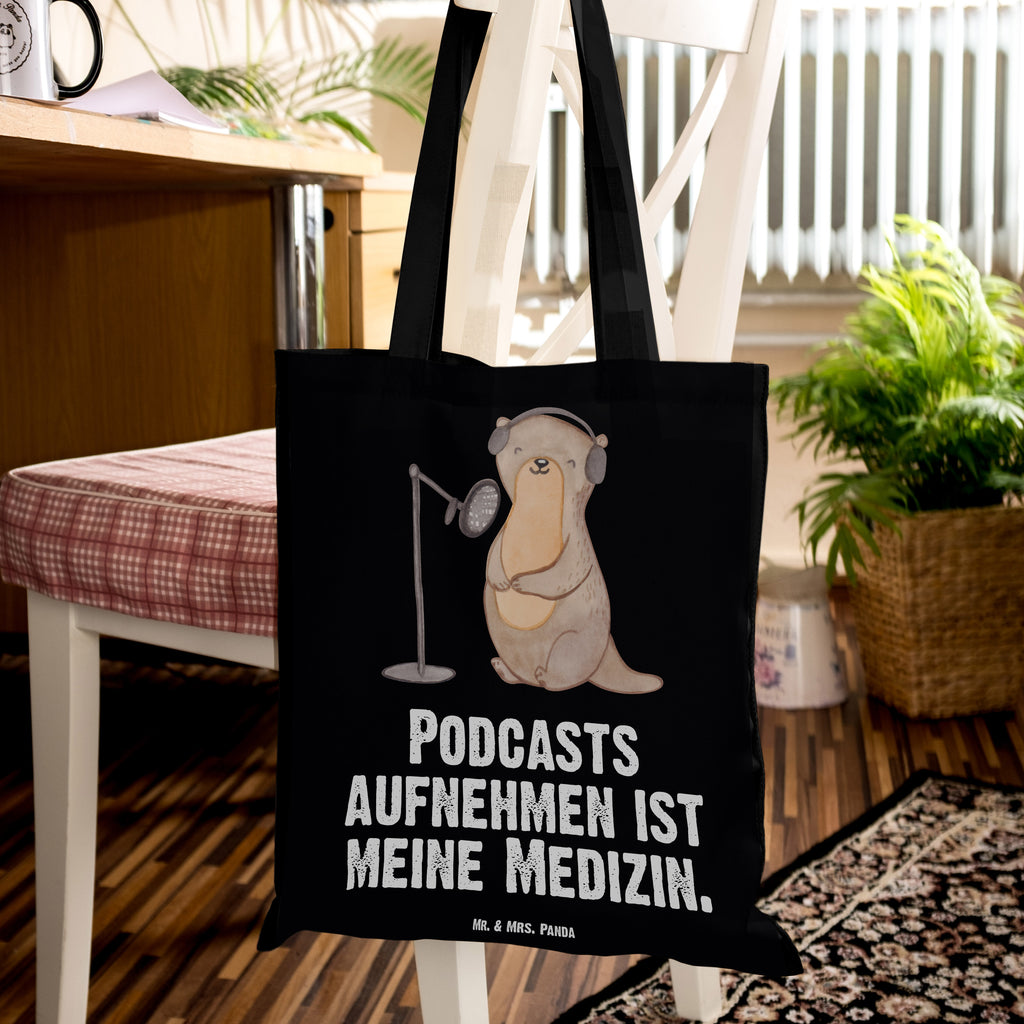 Tragetasche Otter Podcast aufnehmen Medizin Beuteltasche, Beutel, Einkaufstasche, Jutebeutel, Stoffbeutel, Geschenk, Sport, Sportart, Hobby, Schenken, Danke, Dankeschön, Auszeichnung, Gewinn, Sportler, Podcast aufnehmen, Podcast produzieren, Podcasterin, Podcaster