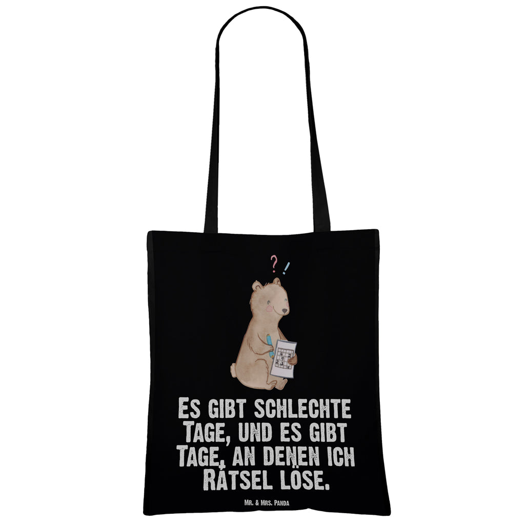 Tragetasche Bär Rätsel lösen Tage Beuteltasche, Beutel, Einkaufstasche, Jutebeutel, Stoffbeutel, Geschenk, Sport, Sportart, Hobby, Schenken, Danke, Dankeschön, Auszeichnung, Gewinn, Sportler, Rätsel lösen, Kreuzworträtsel lösen, Knobeln, Gedächtnistraining, Gedächtnissport