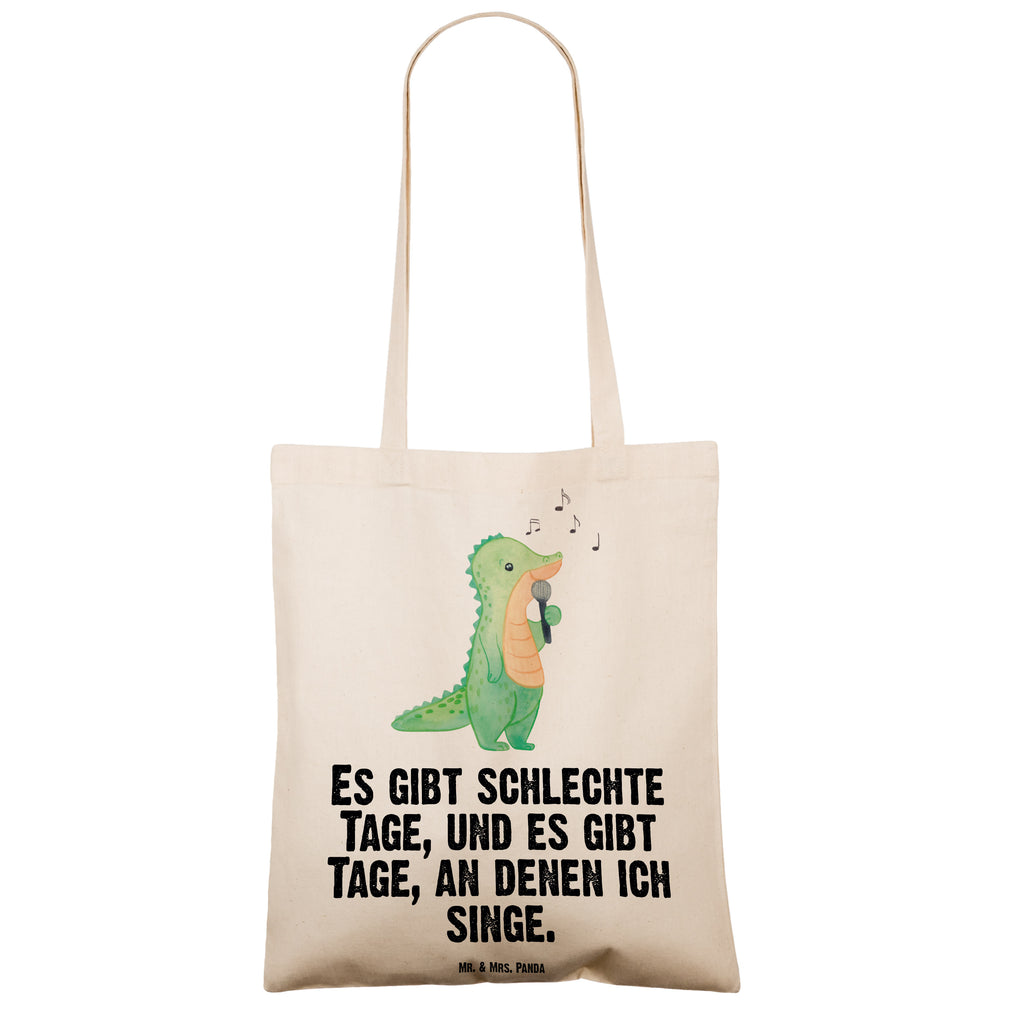 Tragetasche Krokodil Singen Tage Beuteltasche, Beutel, Einkaufstasche, Jutebeutel, Stoffbeutel, Geschenk, Sport, Sportart, Hobby, Schenken, Danke, Dankeschön, Auszeichnung, Gewinn, Sportler, Singen, Band, Live Auftritt, Gesang, Hobbysänger