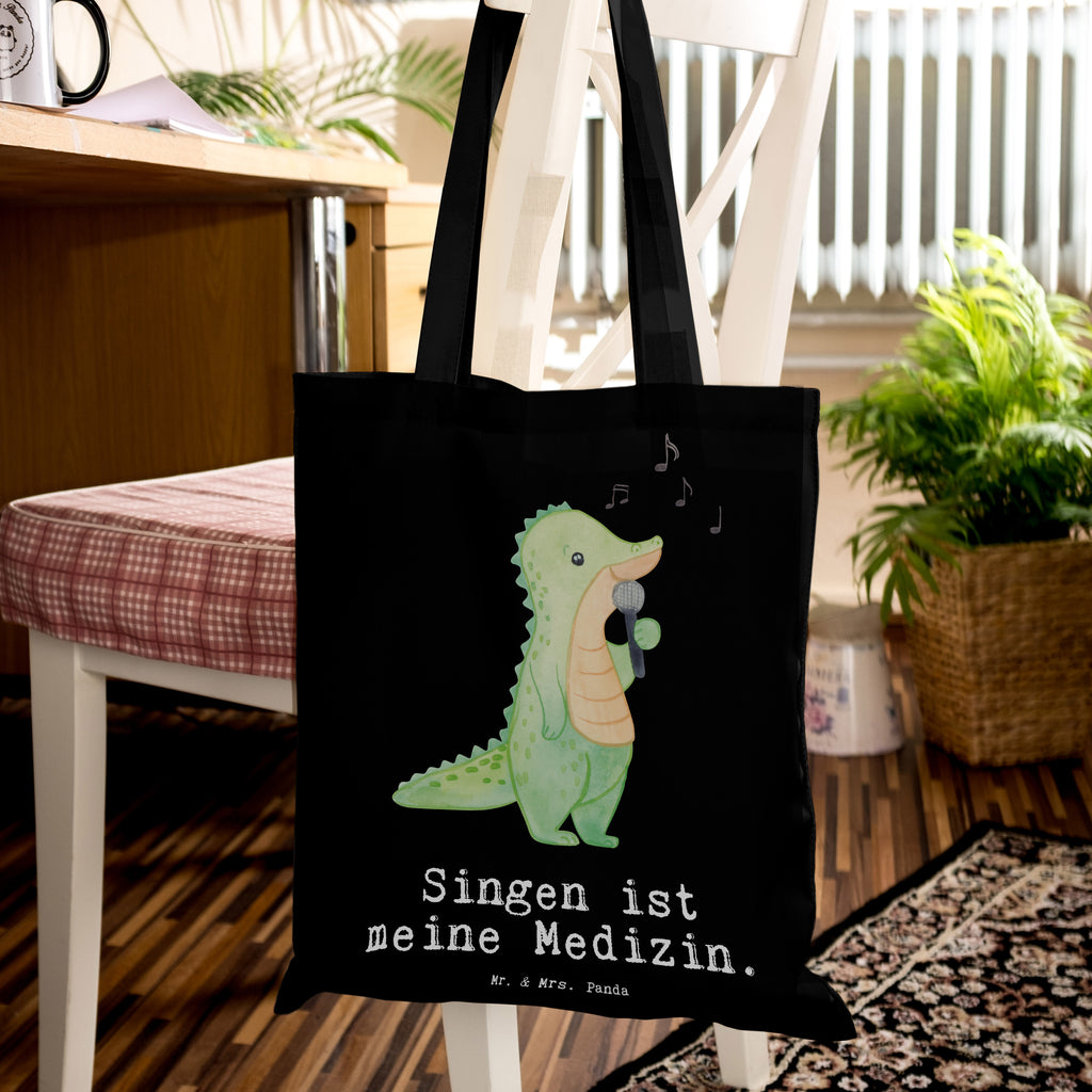 Tragetasche Krokodil Singen Medizin Beuteltasche, Beutel, Einkaufstasche, Jutebeutel, Stoffbeutel, Geschenk, Sport, Sportart, Hobby, Schenken, Danke, Dankeschön, Auszeichnung, Gewinn, Sportler, Singen, Band, Live Auftritt, Gesang, Hobbysänger