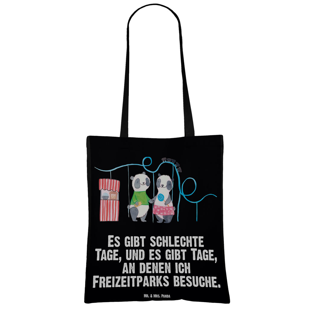 Tragetasche Pandas Freizeitpark besuchen Tage Beuteltasche, Beutel, Einkaufstasche, Jutebeutel, Stoffbeutel, Geschenk, Sport, Sportart, Hobby, Schenken, Danke, Dankeschön, Auszeichnung, Gewinn, Sportler, Freizeitpark besuchen, Achterbahn fahren