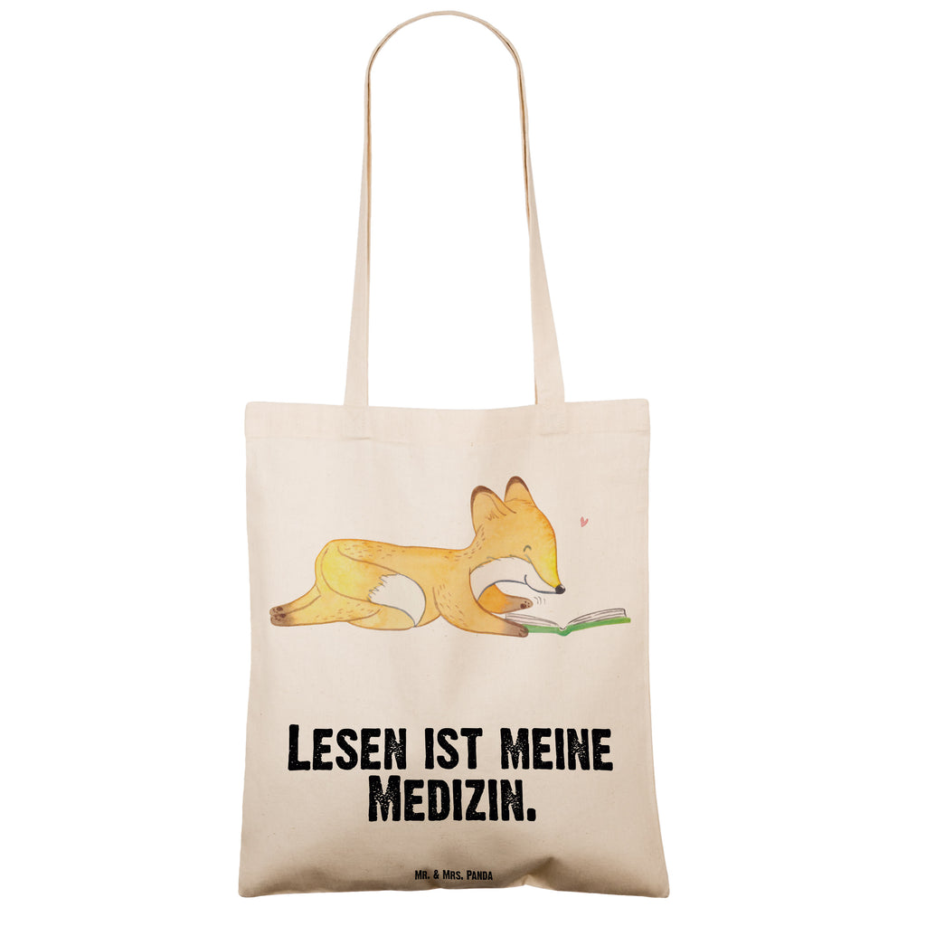 Tragetasche Fuchs Lesen Medizin Beuteltasche, Beutel, Einkaufstasche, Jutebeutel, Stoffbeutel, Geschenk, Sport, Sportart, Hobby, Schenken, Danke, Dankeschön, Auszeichnung, Gewinn, Sportler, lesen, Bücher lesen, Bücherwurm