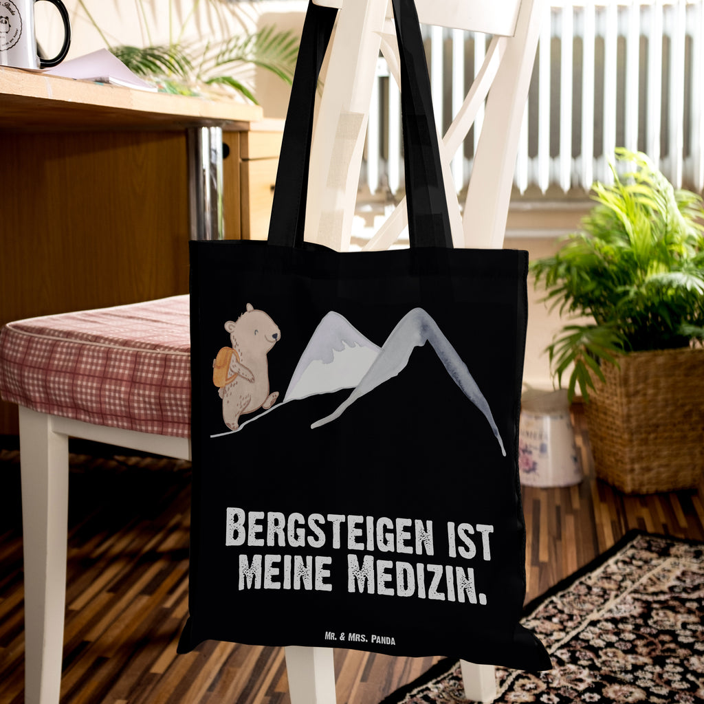 Tragetasche Bär Bergsteigen Medizin Beuteltasche, Beutel, Einkaufstasche, Jutebeutel, Stoffbeutel, Geschenk, Sport, Sportart, Hobby, Schenken, Danke, Dankeschön, Auszeichnung, Gewinn, Sportler, Bergsteigen, wandern, Bergsport, Trekking, Alpinismus, Alpinwandern