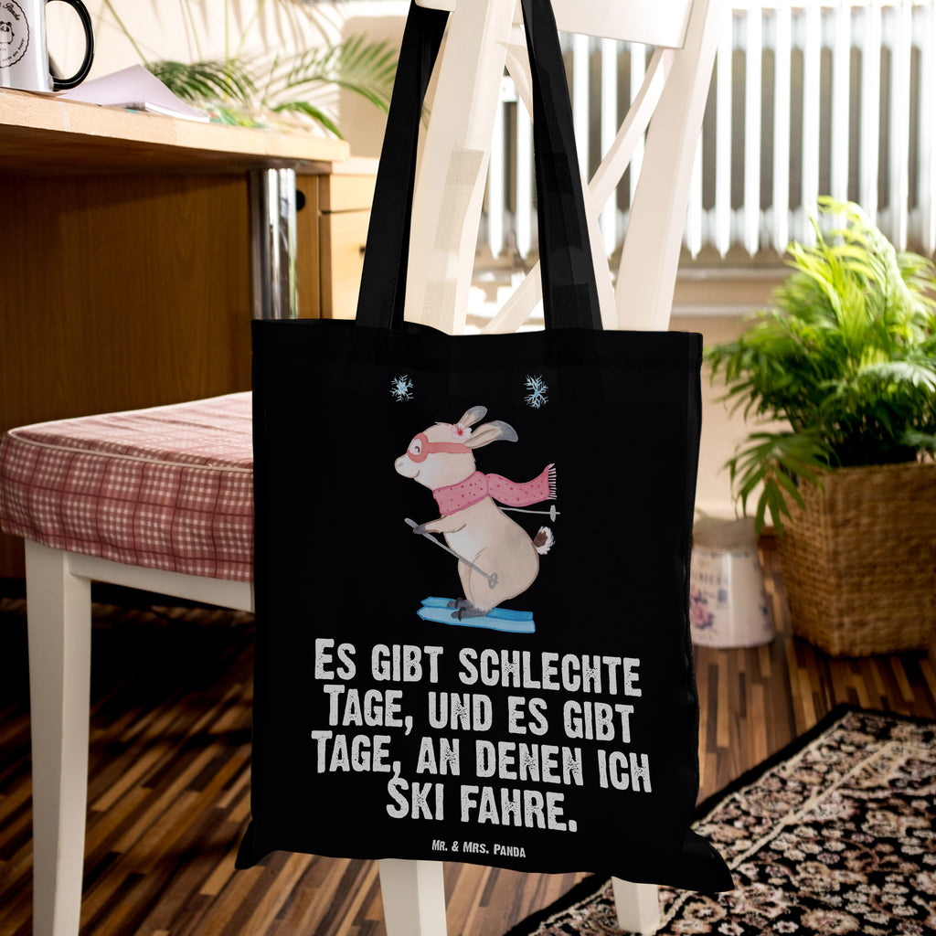 Tragetasche Bär Skifahren Tage Beuteltasche, Beutel, Einkaufstasche, Jutebeutel, Stoffbeutel, Geschenk, Sport, Sportart, Hobby, Schenken, Danke, Dankeschön, Auszeichnung, Gewinn, Sportler, Ski fahren, Skifahren, Skisport, Skiwettbewerb, Skirennen