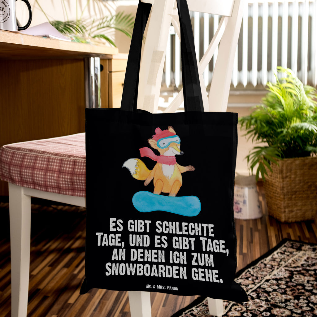 Tragetasche Fuchs Snowboarden Tage Beuteltasche, Beutel, Einkaufstasche, Jutebeutel, Stoffbeutel, Geschenk, Sport, Sportart, Hobby, Schenken, Danke, Dankeschön, Auszeichnung, Gewinn, Sportler, Snowboard, snowboarden, Wintersport, Snowboardschule, Winterurlaub