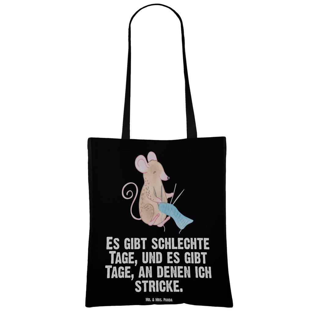 Tragetasche Maus Stricken Tage Beuteltasche, Beutel, Einkaufstasche, Jutebeutel, Stoffbeutel, Geschenk, Sport, Sportart, Hobby, Schenken, Danke, Dankeschön, Auszeichnung, Gewinn, Sportler, Stricken, DIY