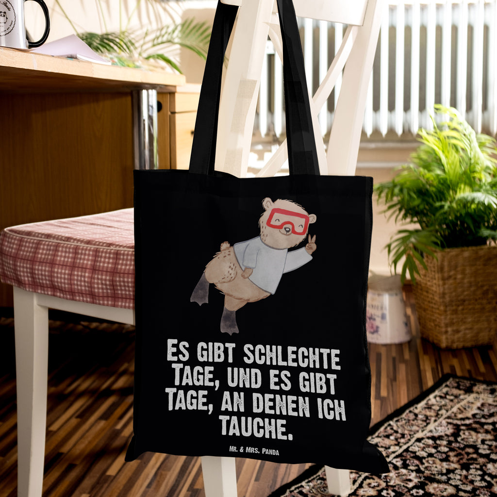 Tragetasche Bär Tauchen Tage Beuteltasche, Beutel, Einkaufstasche, Jutebeutel, Stoffbeutel, Geschenk, Sport, Sportart, Hobby, Schenken, Danke, Dankeschön, Auszeichnung, Gewinn, Sportler, Tauchen, schnorcheln, Tauchgang, Tauchschule, Diving, Dive
