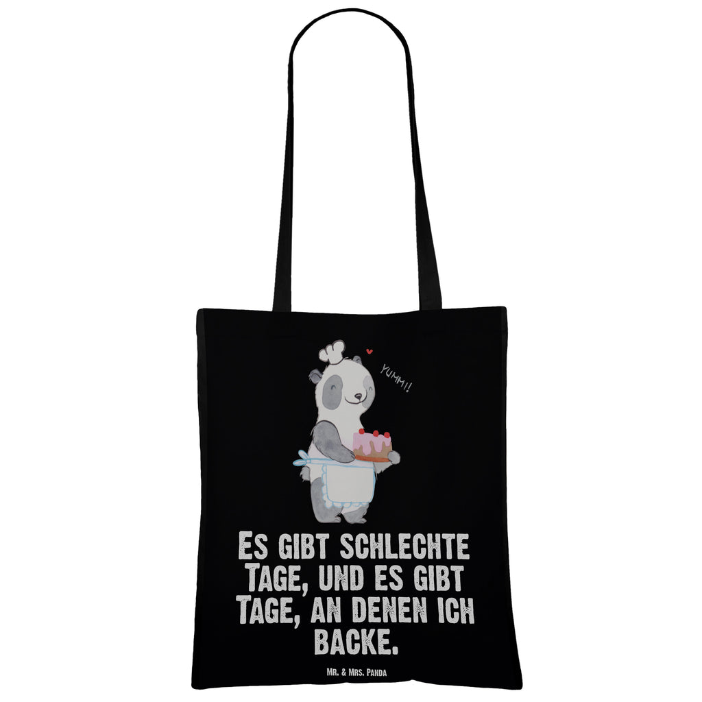 Tragetasche Panda Backen Tage Beuteltasche, Beutel, Einkaufstasche, Jutebeutel, Stoffbeutel, Geschenk, Sport, Sportart, Hobby, Schenken, Danke, Dankeschön, Auszeichnung, Gewinn, Sportler, backen, Hobbybäcker, Kuchen backen