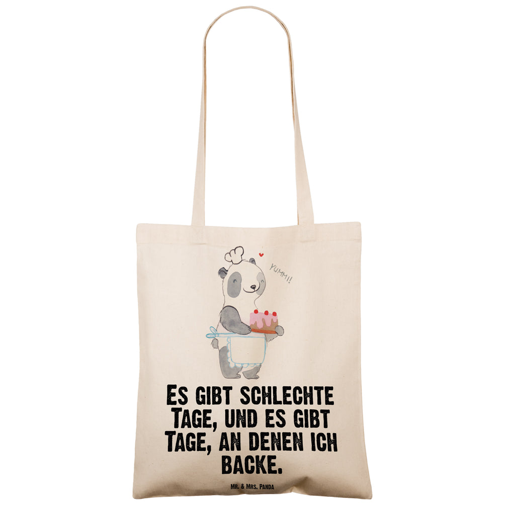 Tragetasche Panda Backen Tage Beuteltasche, Beutel, Einkaufstasche, Jutebeutel, Stoffbeutel, Geschenk, Sport, Sportart, Hobby, Schenken, Danke, Dankeschön, Auszeichnung, Gewinn, Sportler, backen, Hobbybäcker, Kuchen backen