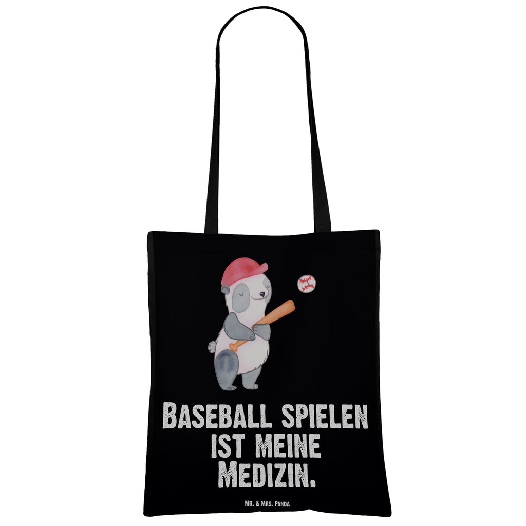 Tragetasche Panda Baseball spielen Medizin Beuteltasche, Beutel, Einkaufstasche, Jutebeutel, Stoffbeutel, Geschenk, Sport, Sportart, Hobby, Schenken, Danke, Dankeschön, Auszeichnung, Gewinn, Sportler, Baseball spielen, Baseball Spielen, Baseball Match, Ballsport, Baseballplatz, Baseballverein