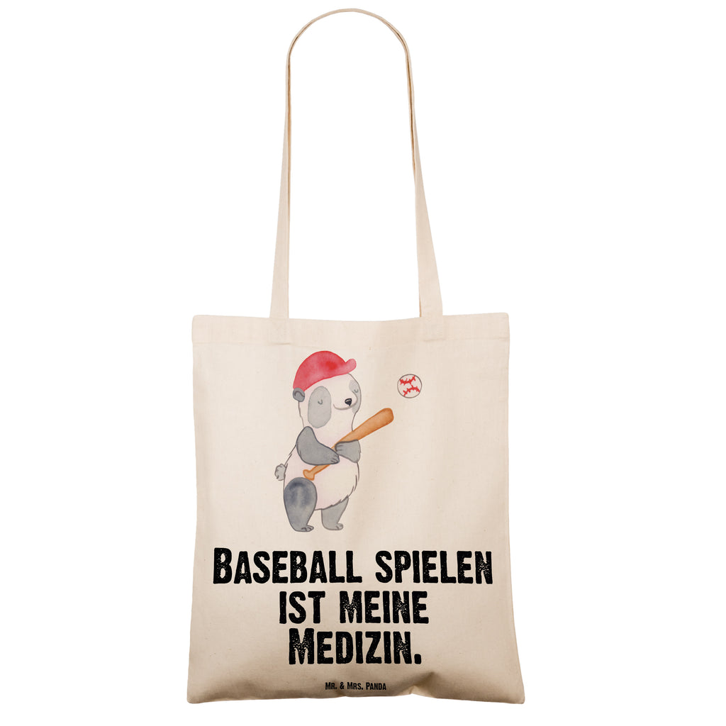 Tragetasche Panda Baseball spielen Medizin Beuteltasche, Beutel, Einkaufstasche, Jutebeutel, Stoffbeutel, Geschenk, Sport, Sportart, Hobby, Schenken, Danke, Dankeschön, Auszeichnung, Gewinn, Sportler, Baseball spielen, Baseball Spielen, Baseball Match, Ballsport, Baseballplatz, Baseballverein