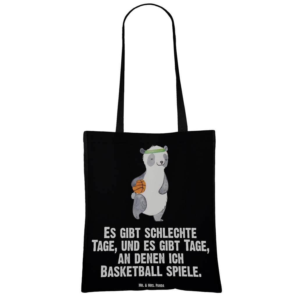 Tragetasche Panda Basketball Tage Beuteltasche, Beutel, Einkaufstasche, Jutebeutel, Stoffbeutel, Geschenk, Sport, Sportart, Hobby, Schenken, Danke, Dankeschön, Auszeichnung, Gewinn, Sportler, Basketball, Basketball Verein, Basketball Verband, Basketballplatz