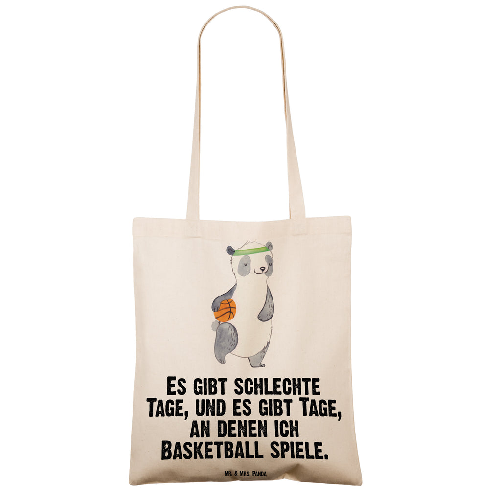 Tragetasche Panda Basketball Tage Beuteltasche, Beutel, Einkaufstasche, Jutebeutel, Stoffbeutel, Geschenk, Sport, Sportart, Hobby, Schenken, Danke, Dankeschön, Auszeichnung, Gewinn, Sportler, Basketball, Basketball Verein, Basketball Verband, Basketballplatz