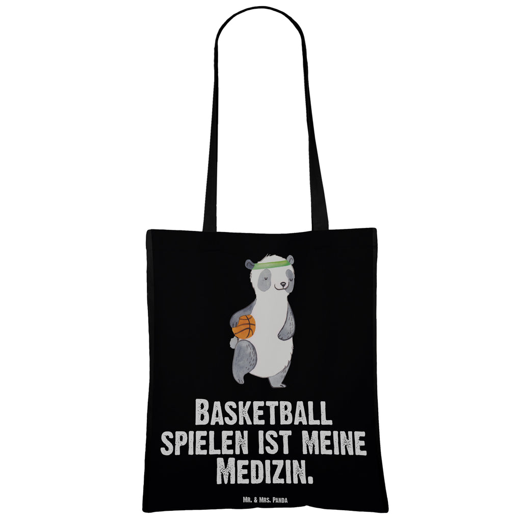Tragetasche Panda Basketball Medizin Beuteltasche, Beutel, Einkaufstasche, Jutebeutel, Stoffbeutel, Geschenk, Sport, Sportart, Hobby, Schenken, Danke, Dankeschön, Auszeichnung, Gewinn, Sportler, Basketball, Basketball Verein, Basketball Verband, Basketballplatz