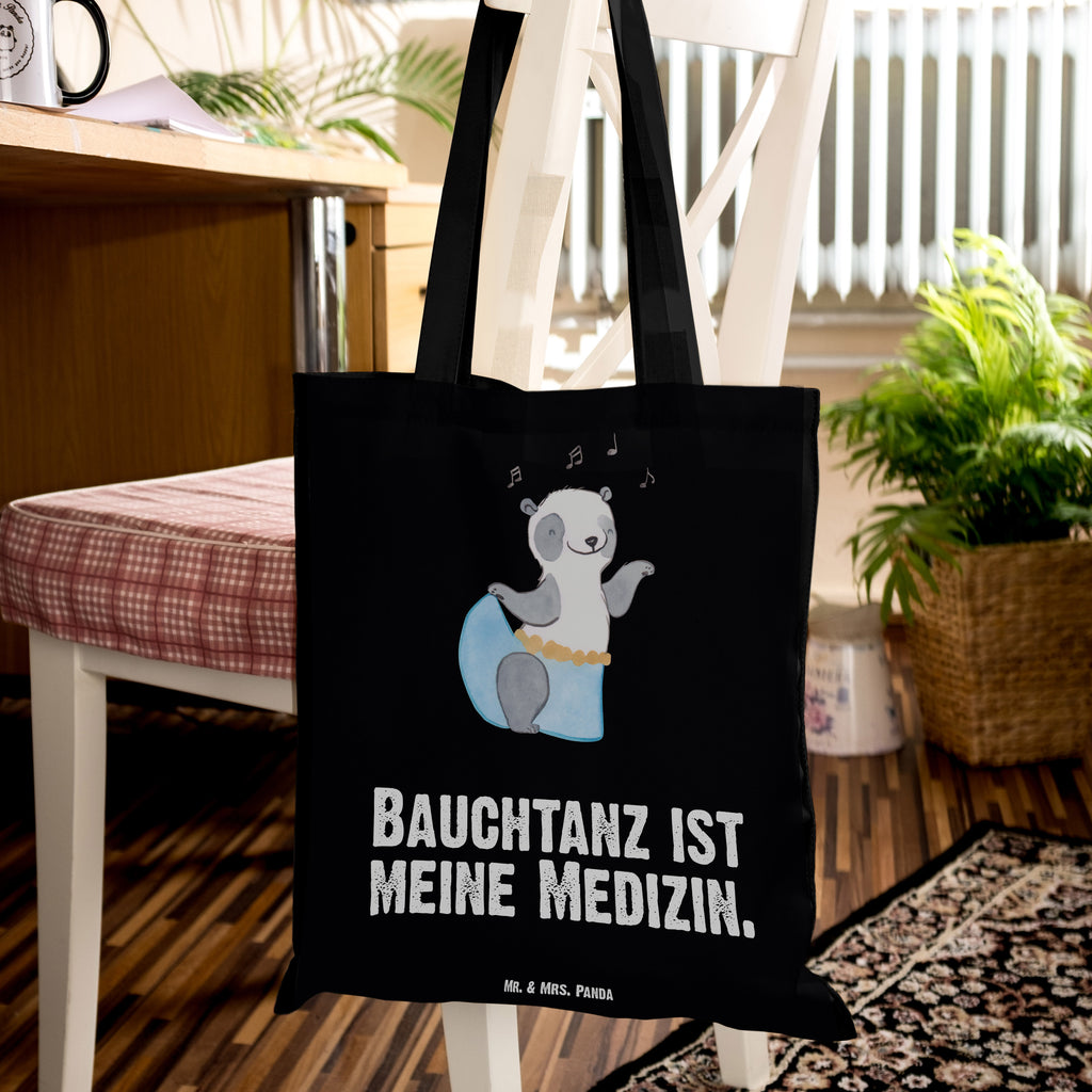 Tragetasche Panda Bauchtanz Medizin Beuteltasche, Beutel, Einkaufstasche, Jutebeutel, Stoffbeutel, Geschenk, Sport, Sportart, Hobby, Schenken, Danke, Dankeschön, Auszeichnung, Gewinn, Sportler, Bauchtanz, orientalischer Tanz, Tanzen