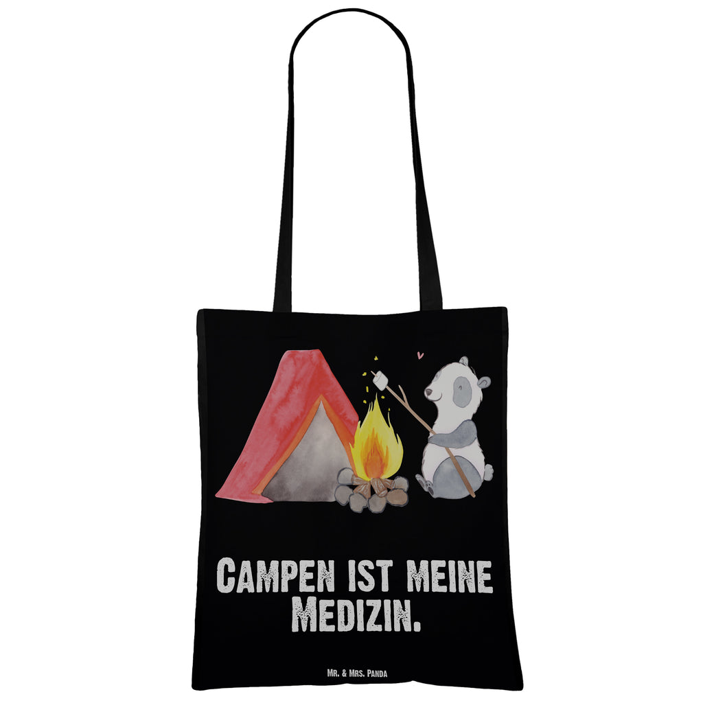 Tragetasche Panda Campen Medizin Beuteltasche, Beutel, Einkaufstasche, Jutebeutel, Stoffbeutel, Geschenk, Sport, Sportart, Hobby, Schenken, Danke, Dankeschön, Auszeichnung, Gewinn, Sportler, Campen, Camping, campen gehen, Zelten, Campingplatz