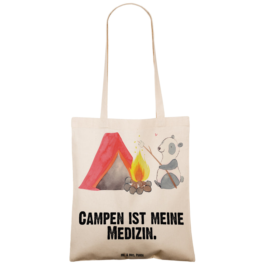 Tragetasche Panda Campen Medizin Beuteltasche, Beutel, Einkaufstasche, Jutebeutel, Stoffbeutel, Geschenk, Sport, Sportart, Hobby, Schenken, Danke, Dankeschön, Auszeichnung, Gewinn, Sportler, Campen, Camping, campen gehen, Zelten, Campingplatz