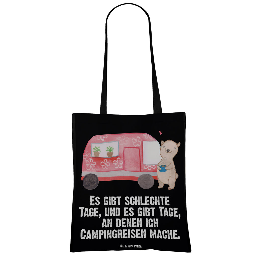 Tragetasche Bär Camper Tage Beuteltasche, Beutel, Einkaufstasche, Jutebeutel, Stoffbeutel, Geschenk, Sport, Sportart, Hobby, Schenken, Danke, Dankeschön, Auszeichnung, Gewinn, Sportler, Camper, Campen, Zelten, Campingplatz, Wohnmobil, Roadtrip, Urlaub