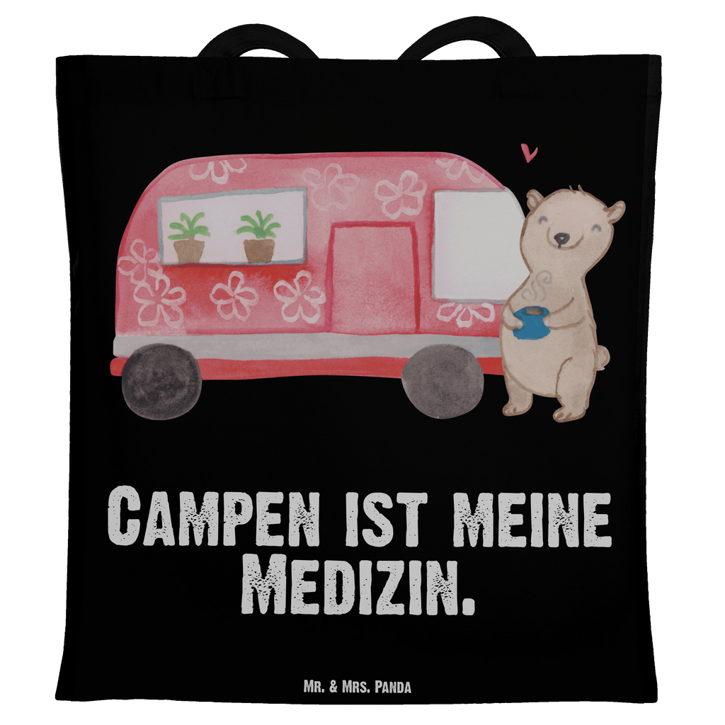 Tragetasche Bär Camper Medizin Beuteltasche, Beutel, Einkaufstasche, Jutebeutel, Stoffbeutel, Geschenk, Sport, Sportart, Hobby, Schenken, Danke, Dankeschön, Auszeichnung, Gewinn, Sportler, Camper, Campen, Zelten, Campingplatz, Wohnmobil, Roadtrip, Urlaub