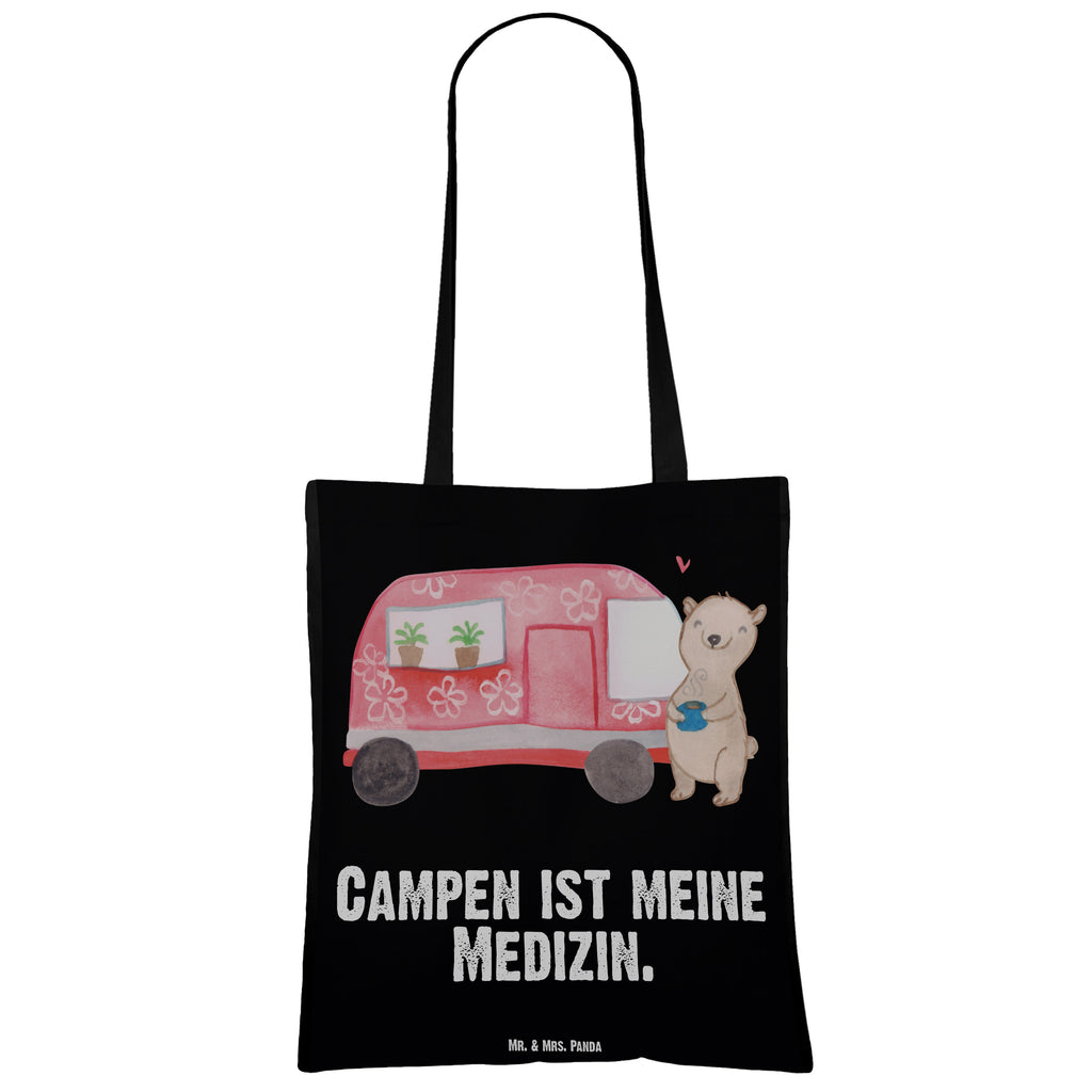 Tragetasche Bär Camper Medizin Beuteltasche, Beutel, Einkaufstasche, Jutebeutel, Stoffbeutel, Geschenk, Sport, Sportart, Hobby, Schenken, Danke, Dankeschön, Auszeichnung, Gewinn, Sportler, Camper, Campen, Zelten, Campingplatz, Wohnmobil, Roadtrip, Urlaub