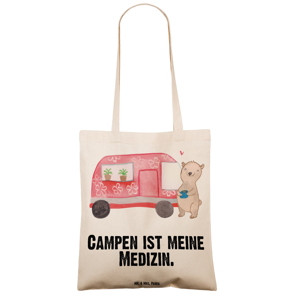 Tragetasche Bär Camper Medizin Beuteltasche, Beutel, Einkaufstasche, Jutebeutel, Stoffbeutel, Geschenk, Sport, Sportart, Hobby, Schenken, Danke, Dankeschön, Auszeichnung, Gewinn, Sportler, Camper, Campen, Zelten, Campingplatz, Wohnmobil, Roadtrip, Urlaub