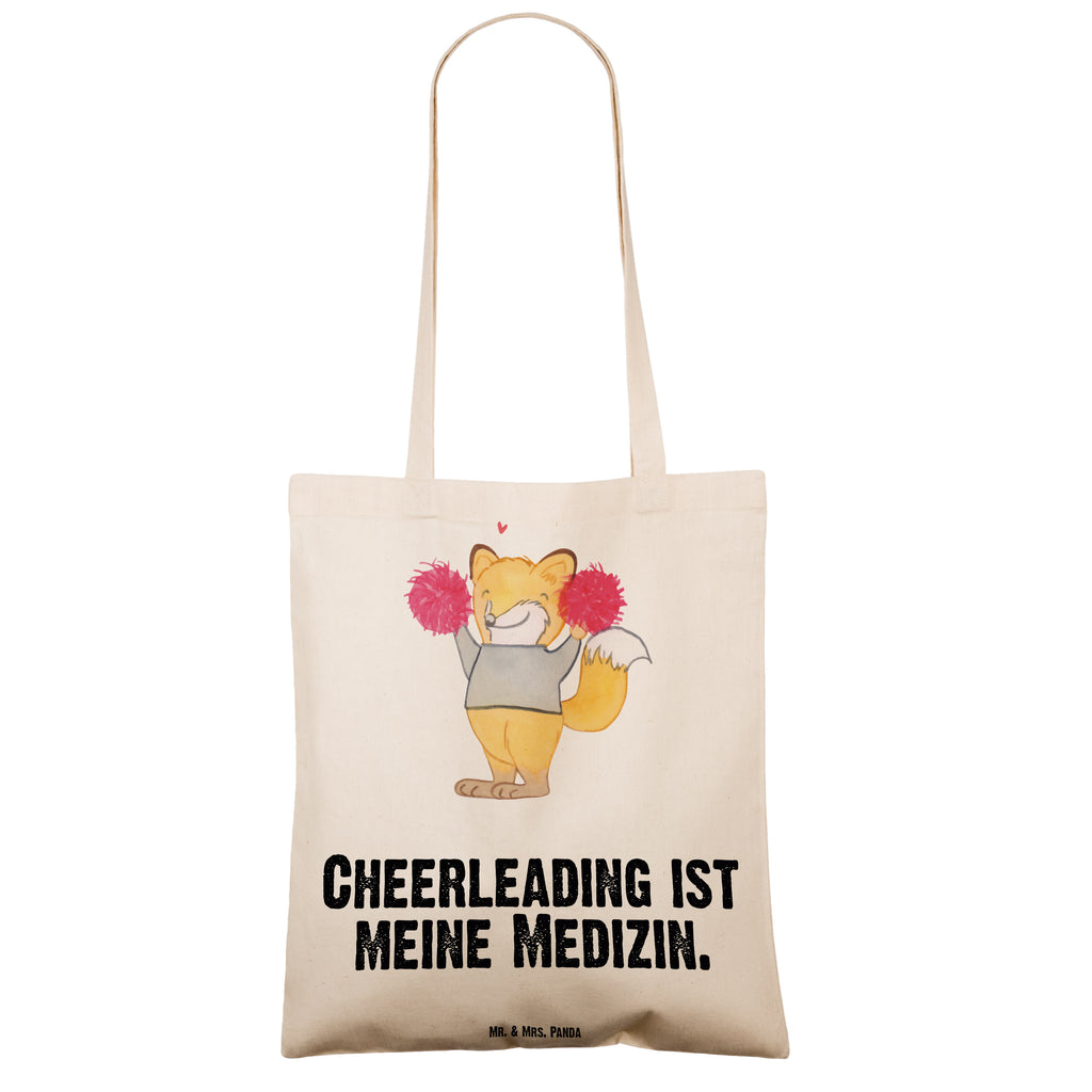 Tragetasche Fuchs Cheerleader Medizin Beuteltasche, Beutel, Einkaufstasche, Jutebeutel, Stoffbeutel, Geschenk, Sport, Sportart, Hobby, Schenken, Danke, Dankeschön, Auszeichnung, Gewinn, Sportler, Cheerleader, Cheerleading, Turnen, Turn Club, Turniere