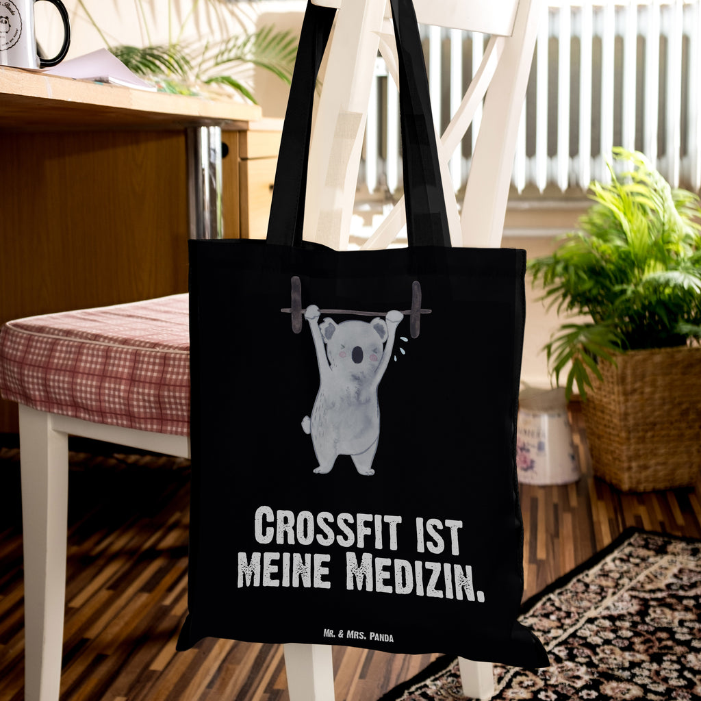 Tragetasche Koala Crossfit Medizin Beuteltasche, Beutel, Einkaufstasche, Jutebeutel, Stoffbeutel, Geschenk, Sport, Sportart, Hobby, Schenken, Danke, Dankeschön, Auszeichnung, Gewinn, Sportler, Crossfit, Wettkampfsport, Sportschule