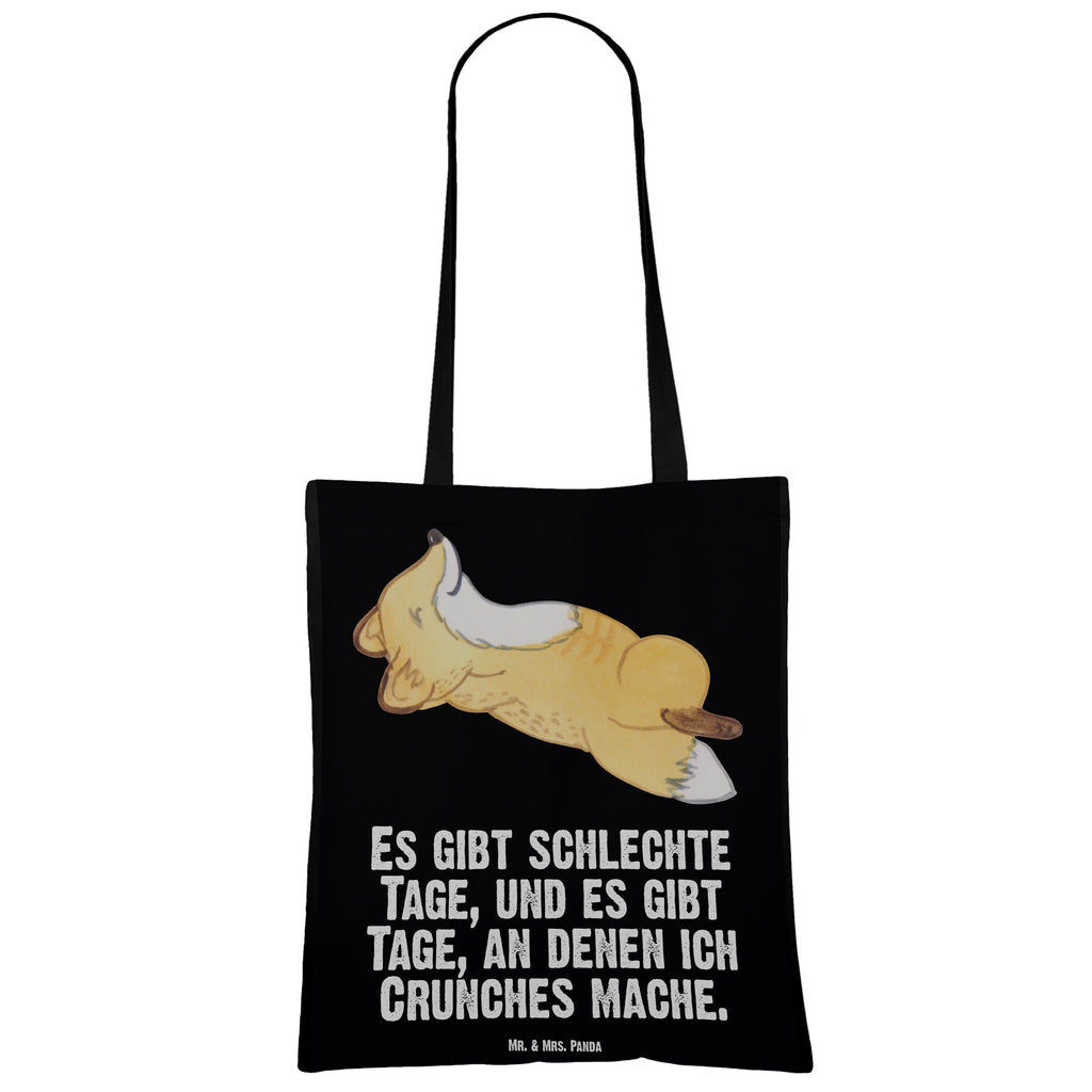 Tragetasche Fuchs Crunches Tage Beuteltasche, Beutel, Einkaufstasche, Jutebeutel, Stoffbeutel, Geschenk, Sport, Sportart, Hobby, Schenken, Danke, Dankeschön, Auszeichnung, Gewinn, Sportler, Crunches, Fitness, Bauchpressen, Fitnessstudio