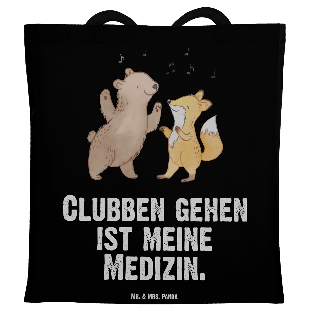 Tragetasche Bär & Fuchs Disco Medizin Beuteltasche, Beutel, Einkaufstasche, Jutebeutel, Stoffbeutel, Geschenk, Sport, Sportart, Hobby, Schenken, Danke, Dankeschön, Auszeichnung, Gewinn, Sportler, Disco, Clubs, Tanzen, Feiern, Clubbing