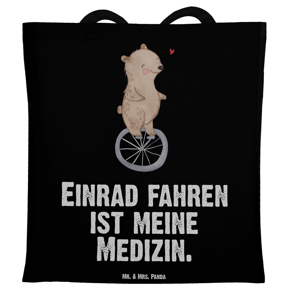 Tragetasche Bär Einrad fahren Medizin Beuteltasche, Beutel, Einkaufstasche, Jutebeutel, Stoffbeutel, Geschenk, Sport, Sportart, Hobby, Schenken, Danke, Dankeschön, Auszeichnung, Gewinn, Sportler, Einrad fahren