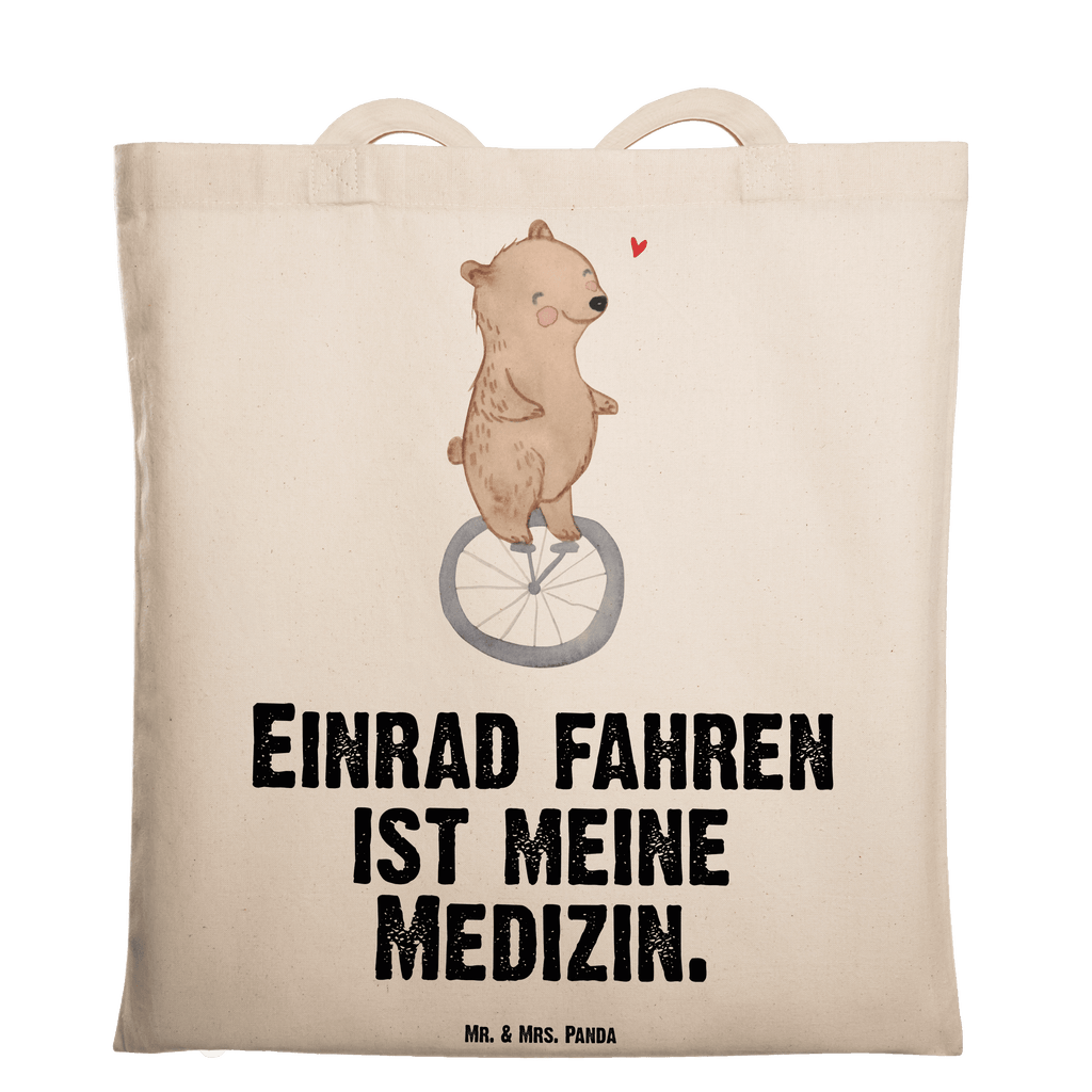 Tragetasche Bär Einrad fahren Medizin Beuteltasche, Beutel, Einkaufstasche, Jutebeutel, Stoffbeutel, Geschenk, Sport, Sportart, Hobby, Schenken, Danke, Dankeschön, Auszeichnung, Gewinn, Sportler, Einrad fahren