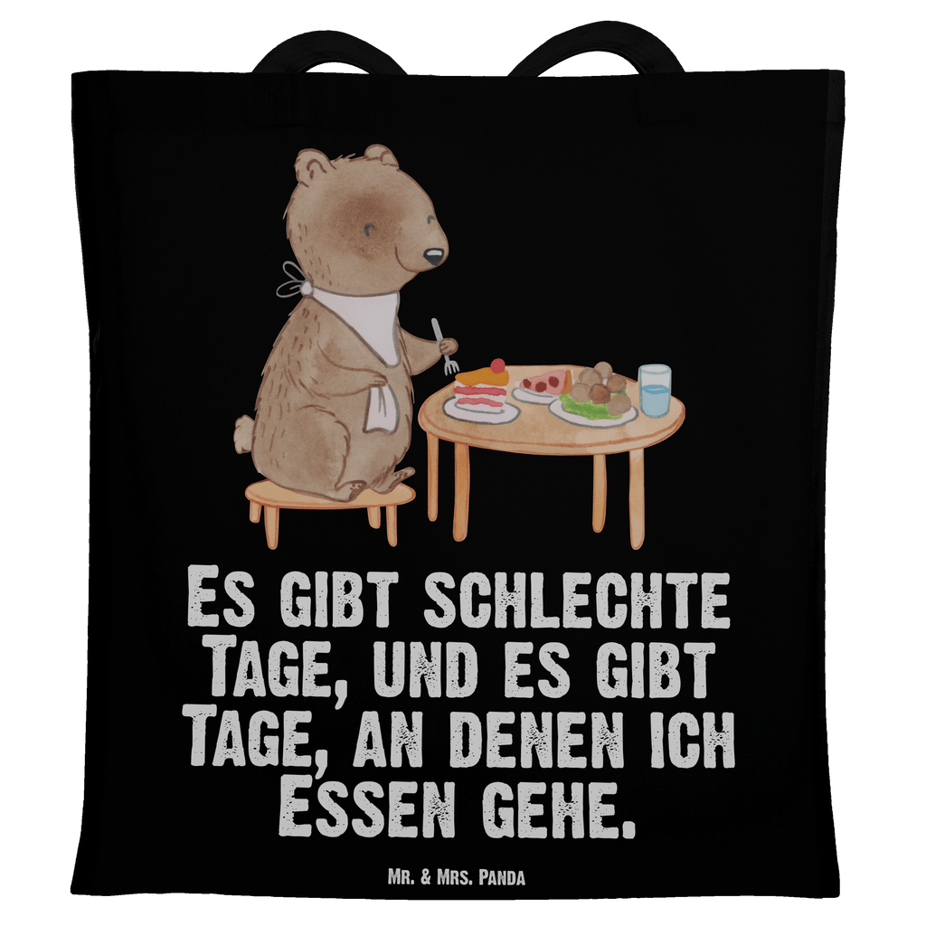 Tragetasche Bär Essen gehen Tage Beuteltasche, Beutel, Einkaufstasche, Jutebeutel, Stoffbeutel, Geschenk, Sport, Sportart, Hobby, Schenken, Danke, Dankeschön, Auszeichnung, Gewinn, Sportler, Essen gehen, Essen, Restaurant, Restaurantbesuch