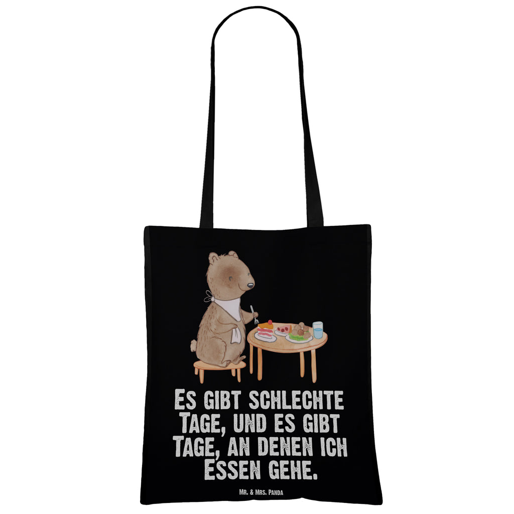 Tragetasche Bär Essen gehen Tage Beuteltasche, Beutel, Einkaufstasche, Jutebeutel, Stoffbeutel, Geschenk, Sport, Sportart, Hobby, Schenken, Danke, Dankeschön, Auszeichnung, Gewinn, Sportler, Essen gehen, Essen, Restaurant, Restaurantbesuch