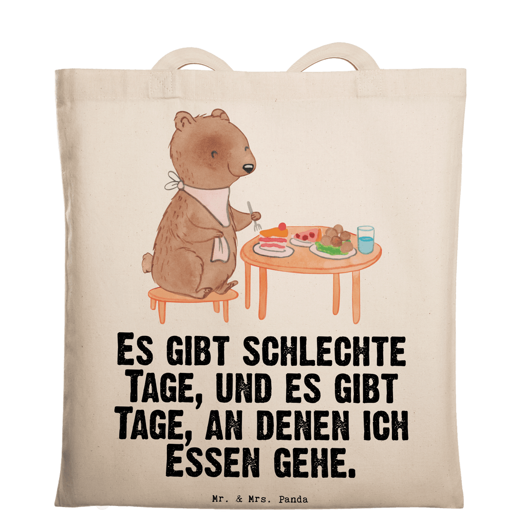 Tragetasche Bär Essen gehen Tage Beuteltasche, Beutel, Einkaufstasche, Jutebeutel, Stoffbeutel, Geschenk, Sport, Sportart, Hobby, Schenken, Danke, Dankeschön, Auszeichnung, Gewinn, Sportler, Essen gehen, Essen, Restaurant, Restaurantbesuch