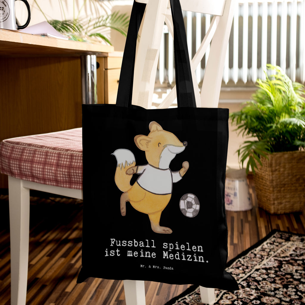 Tragetasche Fuchs Fußball spielen Medizin Beuteltasche, Beutel, Einkaufstasche, Jutebeutel, Stoffbeutel, Geschenk, Sport, Sportart, Hobby, Schenken, Danke, Dankeschön, Auszeichnung, Gewinn, Sportler, Fußball, Soccer, Fußballer, Bolzen, Bolzplatz, Fußballerin
