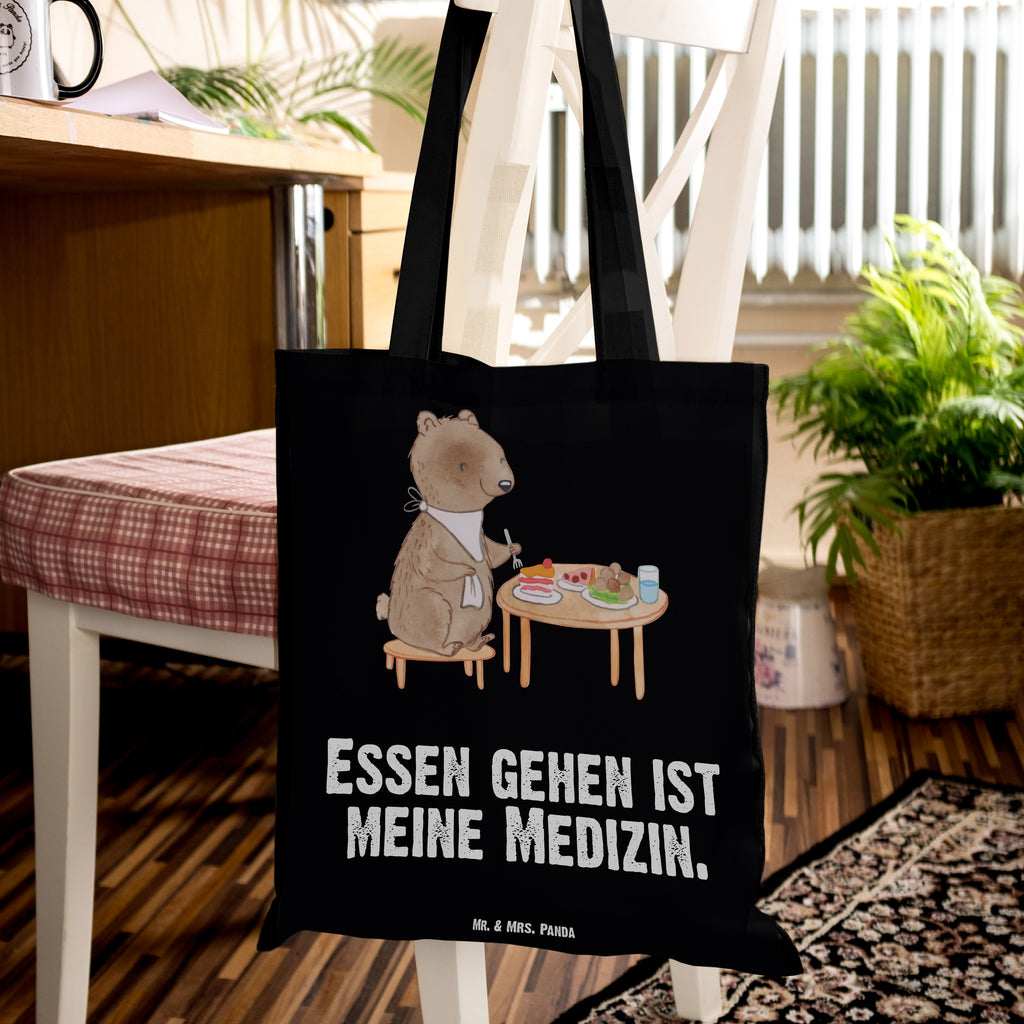 Tragetasche Bär Essen gehen Medizin Beuteltasche, Beutel, Einkaufstasche, Jutebeutel, Stoffbeutel, Geschenk, Sport, Sportart, Hobby, Schenken, Danke, Dankeschön, Auszeichnung, Gewinn, Sportler, Essen gehen, Essen, Restaurant, Restaurantbesuch, Köstlichkeiten