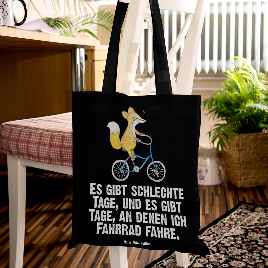 Tragetasche Fuchs Fahrrad fahren Tage Beuteltasche, Beutel, Einkaufstasche, Jutebeutel, Stoffbeutel, Geschenk, Sport, Sportart, Hobby, Schenken, Danke, Dankeschön, Auszeichnung, Gewinn, Sportler, Fahrrad fahren, Radeln, Trekking, Mountainbiking, Radsport