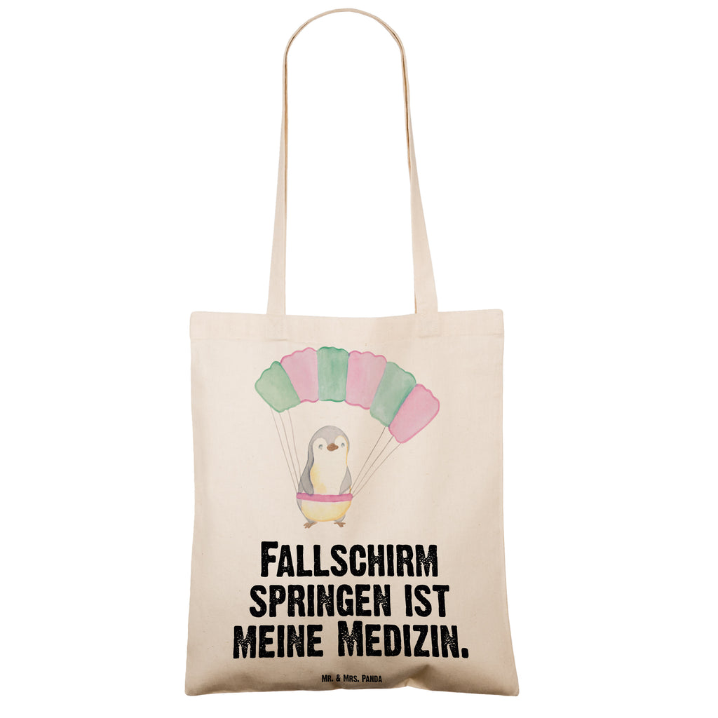 Tragetasche Pinguin Fallschirm springen Medizin Beuteltasche, Beutel, Einkaufstasche, Jutebeutel, Stoffbeutel, Geschenk, Sport, Sportart, Hobby, Schenken, Danke, Dankeschön, Auszeichnung, Gewinn, Sportler, Fallschirmspringen, Skydive, Fallschirmsprung, Tandemsprung, Fallschirmflug, Freifall, Erlebnisgeschenk, Adrenalinkick, Extreme Sport, Luftakrobatik, Adrenalinrausch, Parachute Jumping
