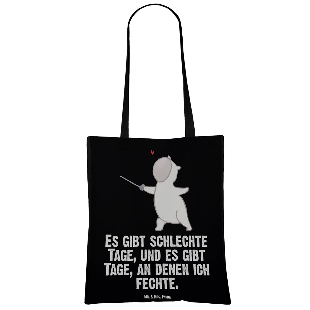 Tragetasche Panda Fechten Tage Beuteltasche, Beutel, Einkaufstasche, Jutebeutel, Stoffbeutel, Geschenk, Sport, Sportart, Hobby, Schenken, Danke, Dankeschön, Auszeichnung, Gewinn, Sportler, Fechten, Fechter Bund, Fecht Verein, Fecht Club