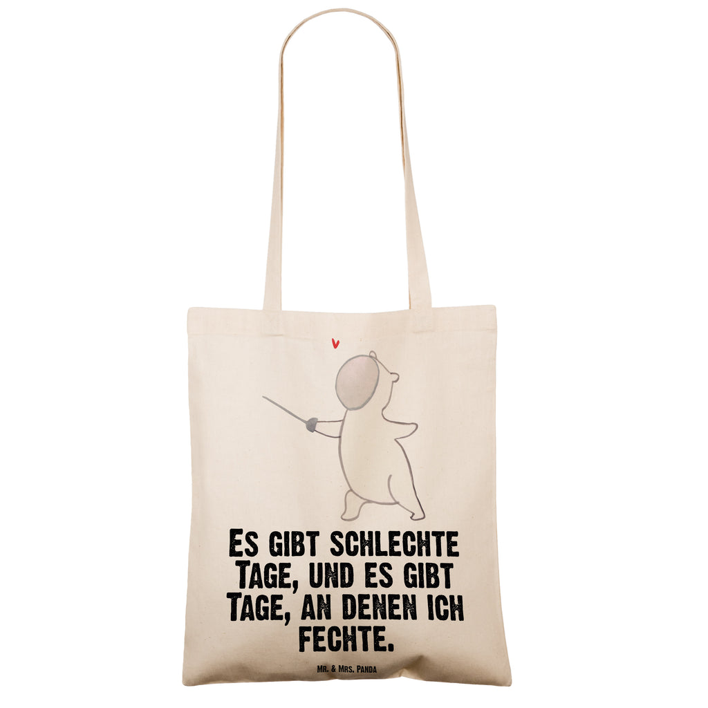Tragetasche Panda Fechten Tage Beuteltasche, Beutel, Einkaufstasche, Jutebeutel, Stoffbeutel, Geschenk, Sport, Sportart, Hobby, Schenken, Danke, Dankeschön, Auszeichnung, Gewinn, Sportler, Fechten, Fechter Bund, Fecht Verein, Fecht Club