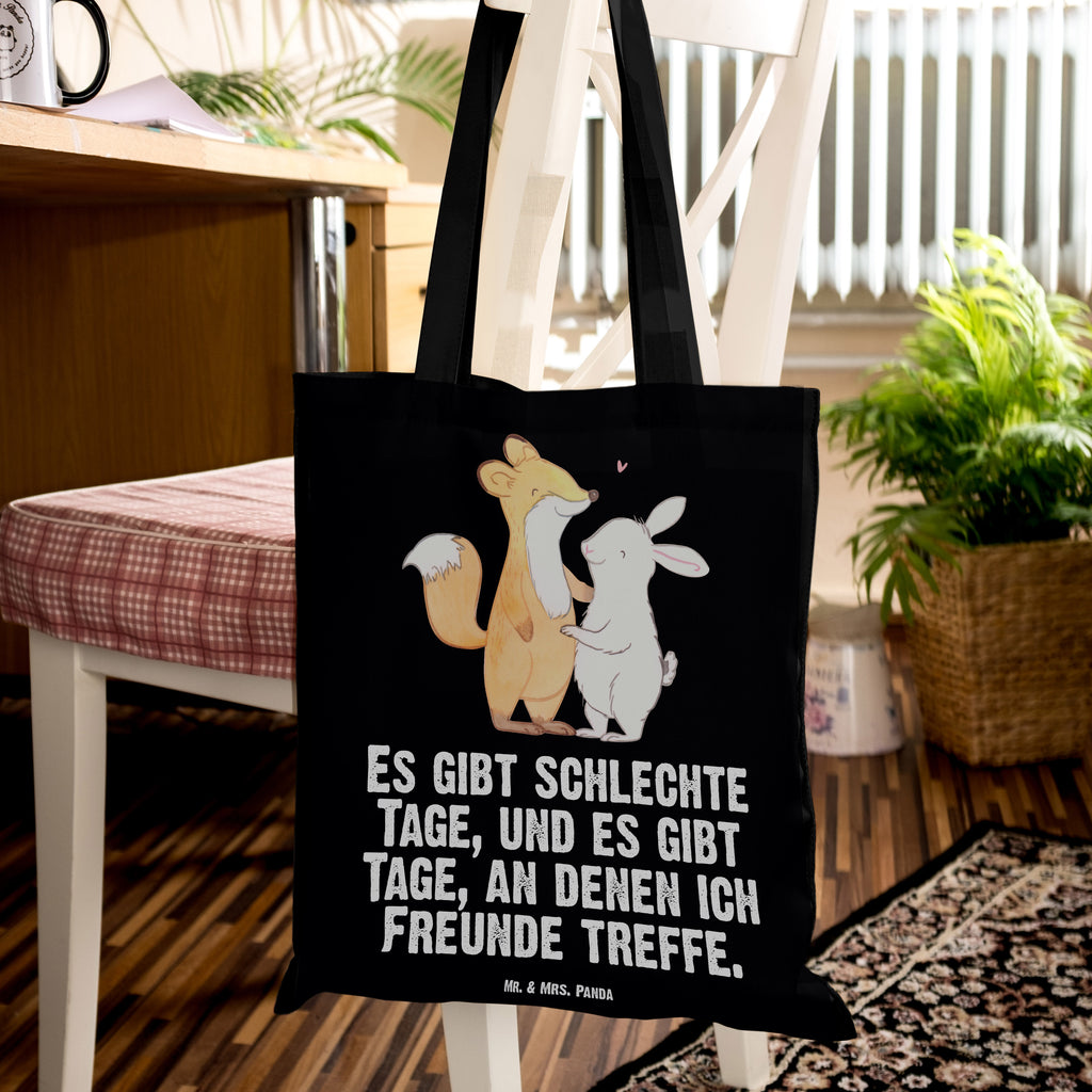 Tragetasche Fuchs Hase Freunde treffen Tage Beuteltasche, Beutel, Einkaufstasche, Jutebeutel, Stoffbeutel, Geschenk, Sport, Sportart, Hobby, Schenken, Danke, Dankeschön, Auszeichnung, Gewinn, Sportler, Freunde treffen
